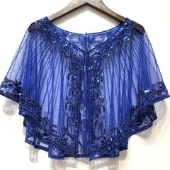 Vintage Sequin Embroidered Shawl 1920s Wraps Beaded Bridal Shawls