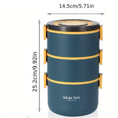 Stainless Steel Insulated Bento Box 3 Tier Lunch Box Leak Proof Salad Snack Box