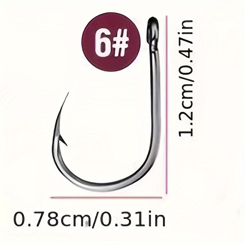 100pcs High Carbon Steel Circle Hooks for Soft Lure Sea Fishing