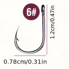 100pcs High Carbon Steel Circle Hooks for Soft Lure Sea Fishing