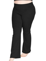 Wide Leg Stretchy Pants with Wide Waist Band