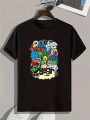 Happy Year Print Men's Graphic T-Shirt for Summer