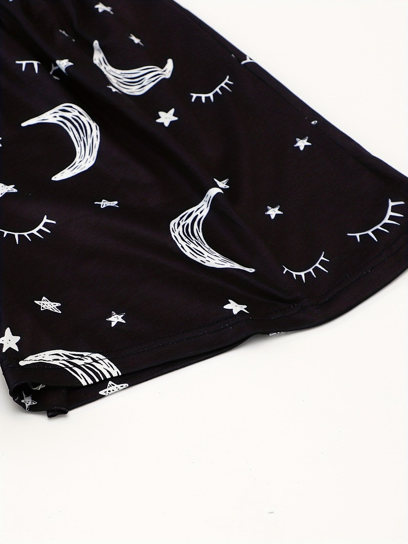 Starry Print Sleep Bottoms & Elastic Waistband Shorts Women's Loungewear