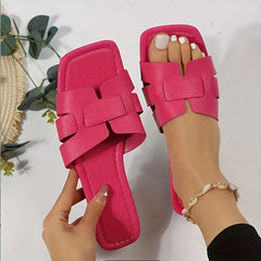 Women's Square Open Toe Slide Sandals Casual Versatile Slides