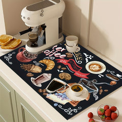 Absorbent Dish Drying Pad Kitchen Countertop Drain Mat Soft Diatom Mud
