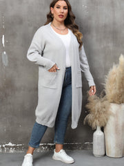 Women's Plus Size Open Front Cardigan with Pockets