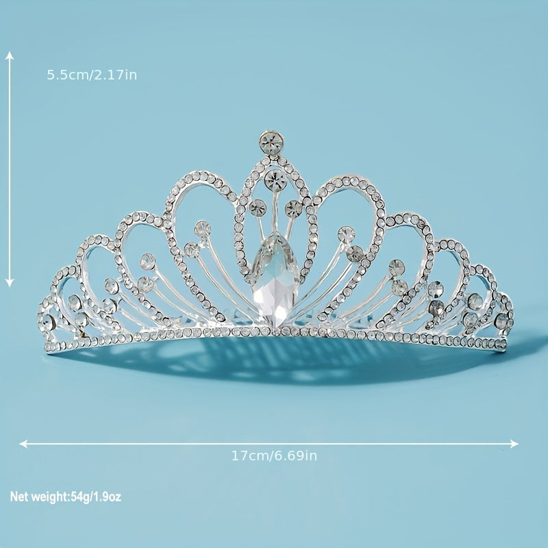 Crystal Rhinestone Princess Tiara Wedding Hair Accessories For Bride