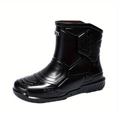 Men's Mid Top Rain Boots Waterproof Non-slip Galoshes