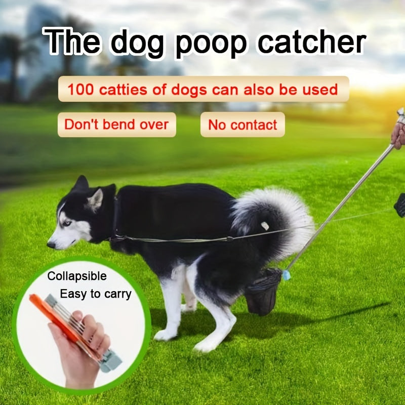 Portable Pet Pooper Scooper Long Handled Dog Waste Collector