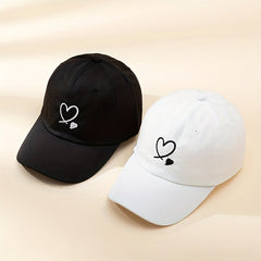 Couple Baseball Cap Heart Embroidery Sun Hat Adjustable Dad Hats