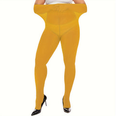 Basic Tights Women's Plus Solid Tummy Control High Waisted Pantyhose