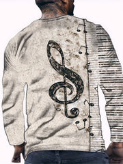 Musical Note Print Men's Graphic Sweatshirt for Winter