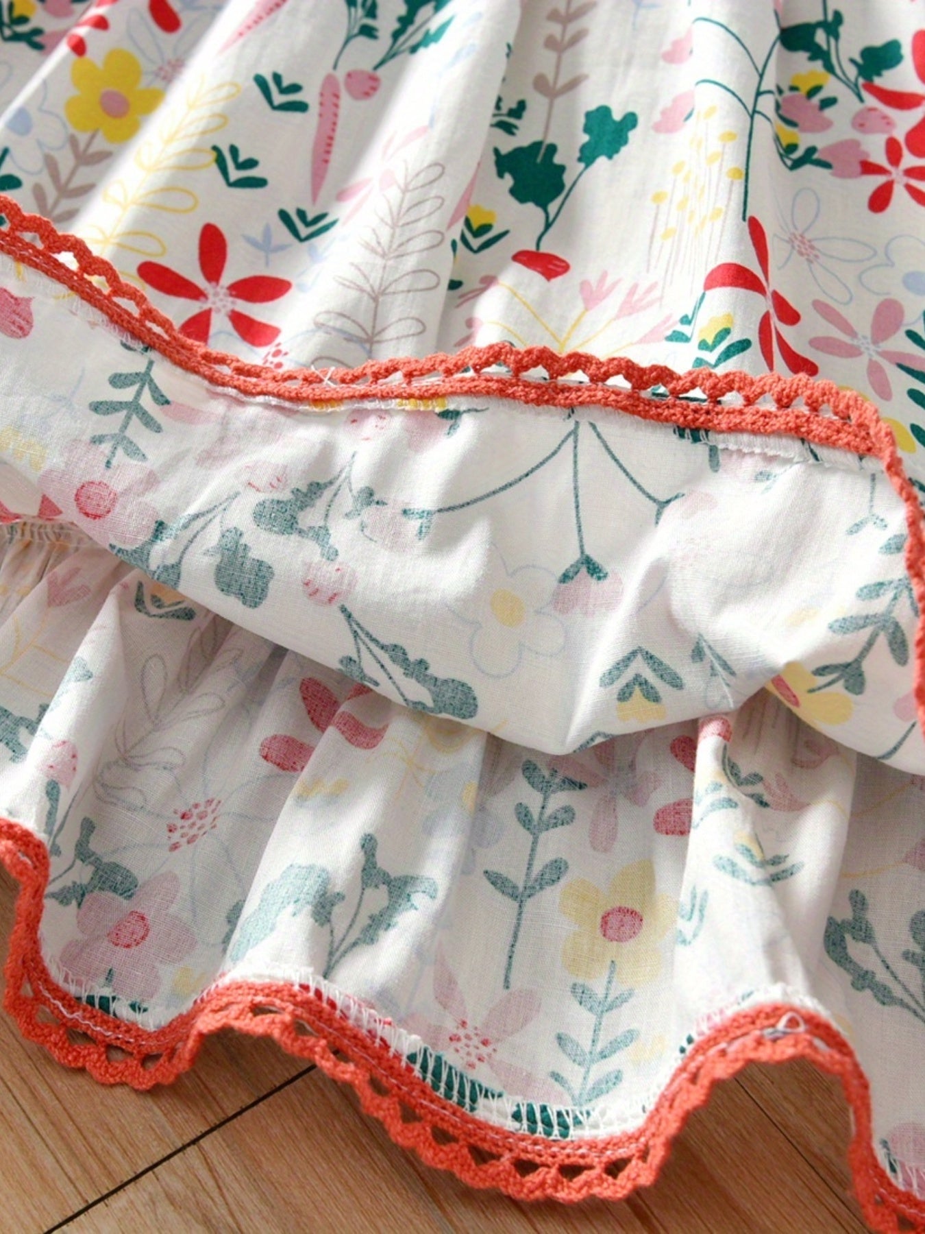 Short Sleeve Floral Dress for Toddler Girls - Summer Cotton Casual Dress