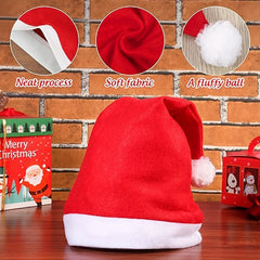 9pcs Christmas Hat Unisex Santa Hat Holiday Party Supplies Soft Felt Thickened