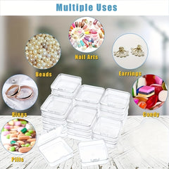 6pcs Transparent Square Plastic Box Jewelry Beads Container