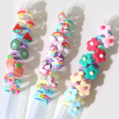 30pcs Cartoon Flower Girls Hair Tie Small Elastic Hair Bands