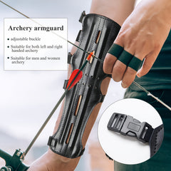 Archery Leather Arm Guard Long 4 Straps Forearm Protective Gear