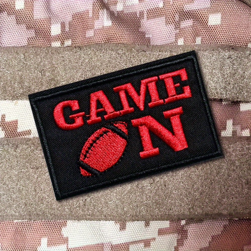 Game On Embroidered Morale Patches with Hook and Loop