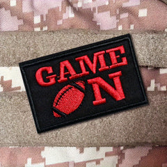 Game On Embroidered Morale Patches with Hook and Loop