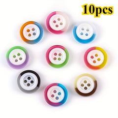 10pcs 12.5mm Resin Rainbow Candy Contrast Buttons DIY Sewing Craft Supplies