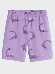 Girls Dinosaur Pajama Set Short Sleeve Tee & Shorts Sleepwear