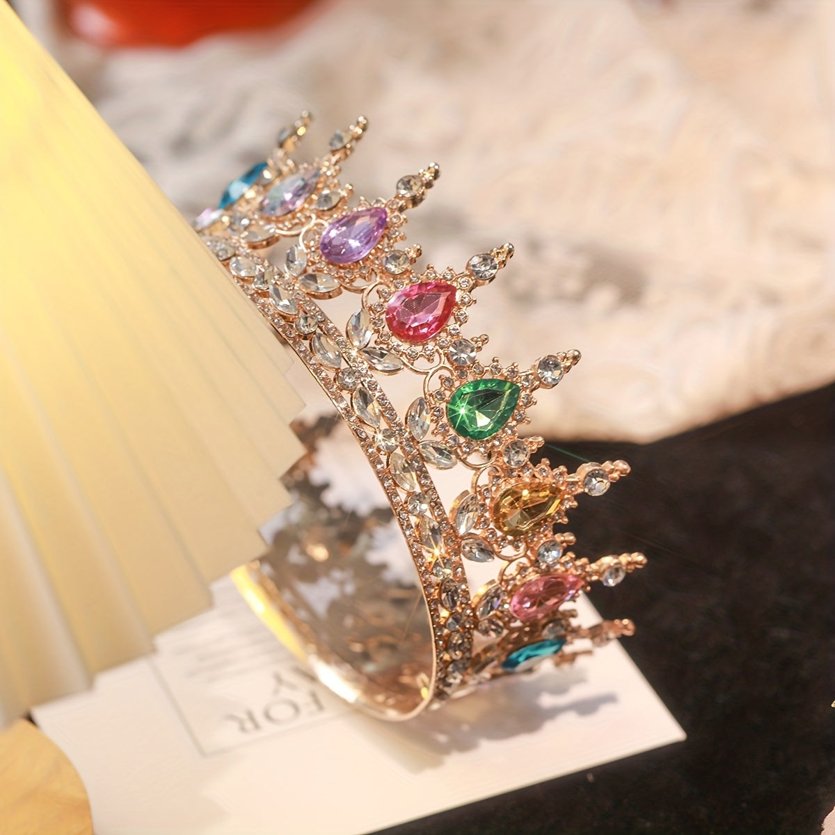 Colorful Zircon Crown Princess Crown for Girls