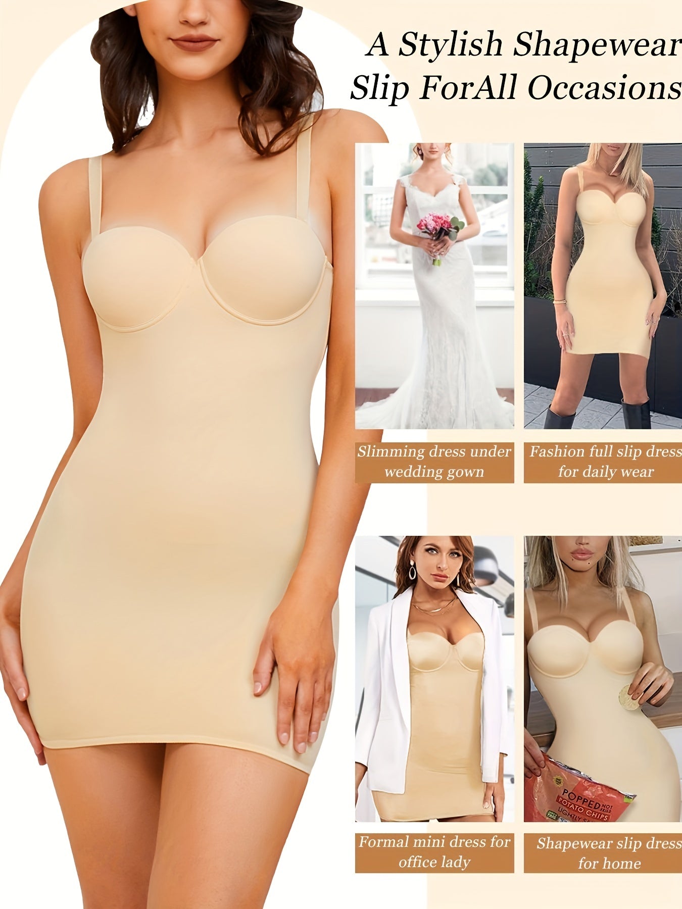 Bodycon Dress with Tummy Control Shapewear for Women