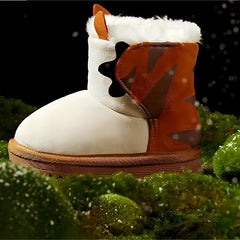 Boys Snow Boots Warm Fleece Cozy Non slip Ankle Boots