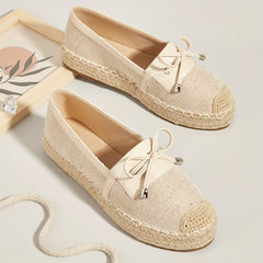 Women's Platform Espadrille Loafers Round Toe Slip-On Flats