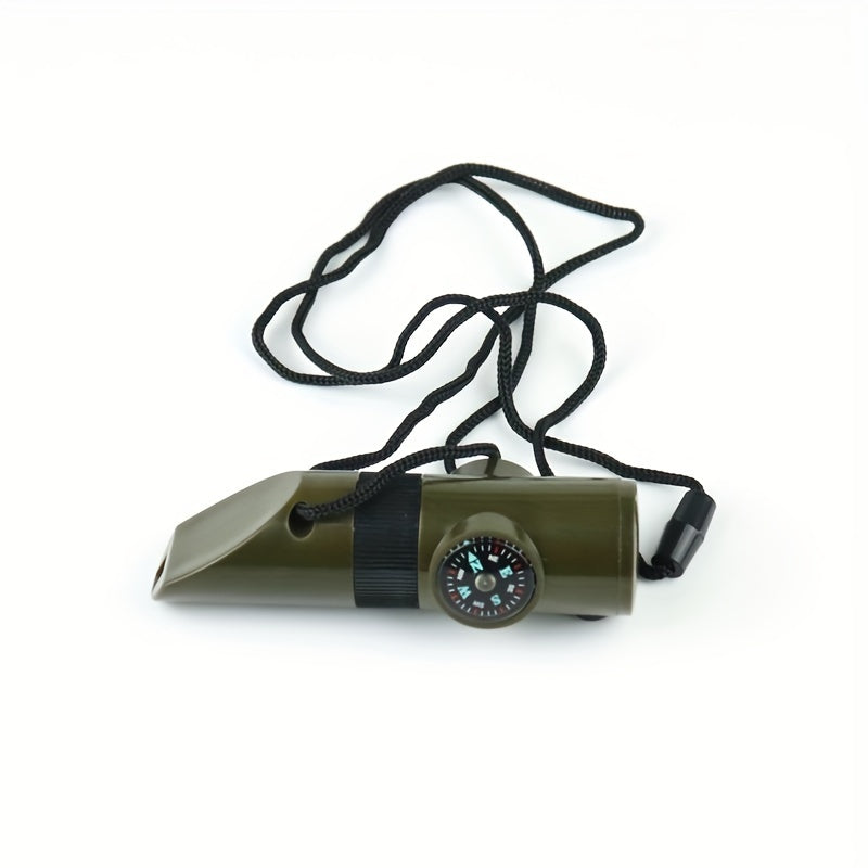 Outdoor 7 in 1 Survival Whistle SOS Emergency Rescue With Compass Thermometer