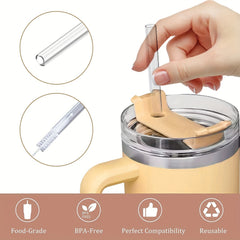 7pcs Cup Accessories Set for 40oz Cup - Reusable Straws, Cleaning Brush