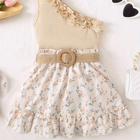 Girls' Ruffle Tank Top & Boho Flowers Skirt Set