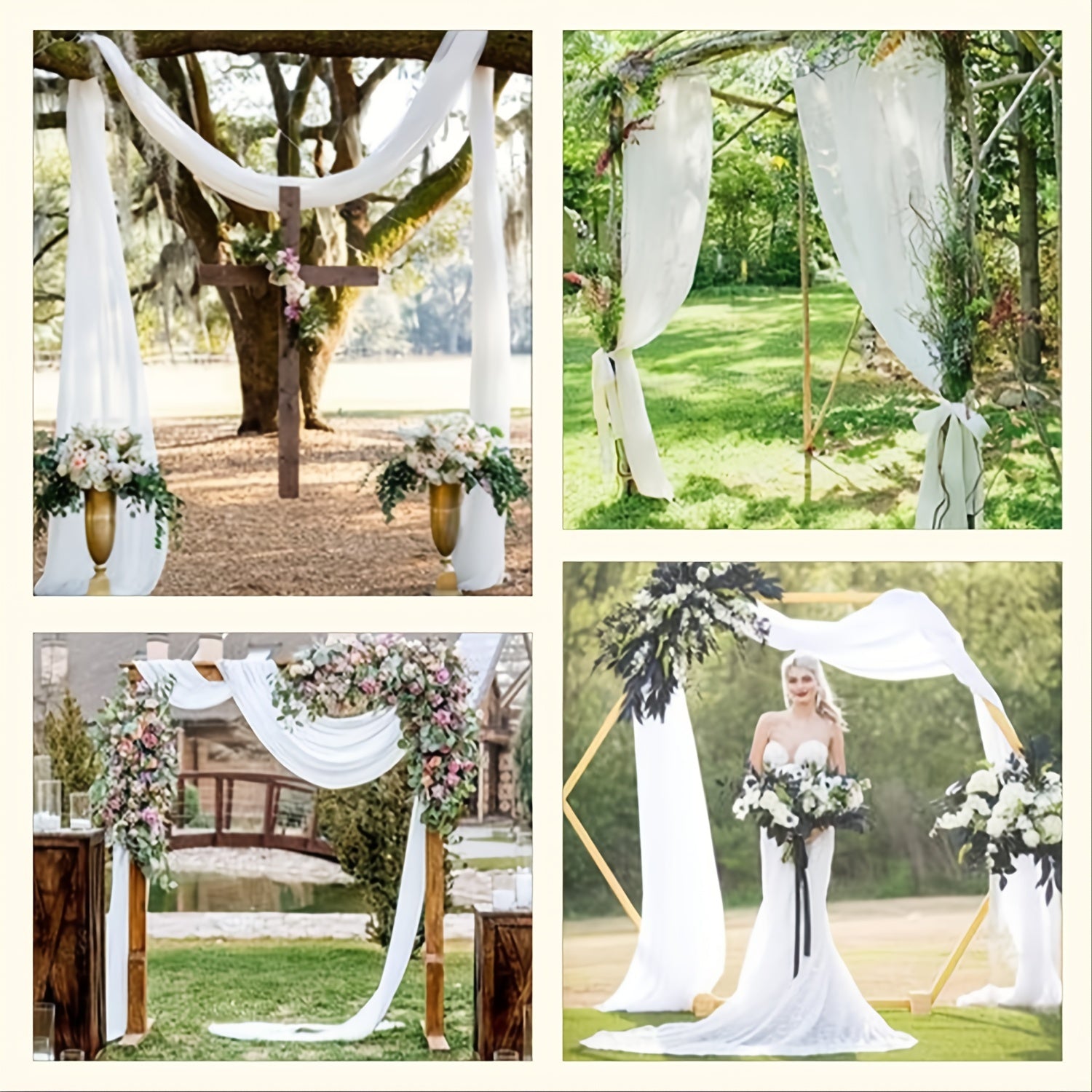 Wedding Draping Fabric Sheer Chiffon Tulle Drapery for Ceremony