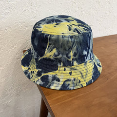 Distressed Denim Bucket Hat Tie Dye Sunscreen Fisherman Cap