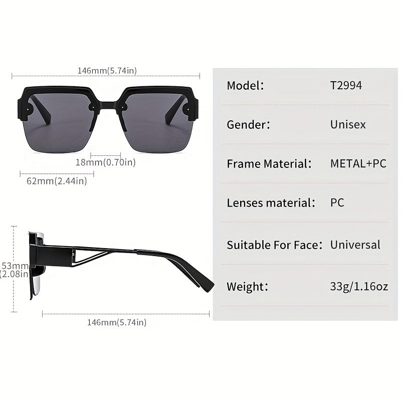 Oversized Square Frame Sunglasses Gradient Lens