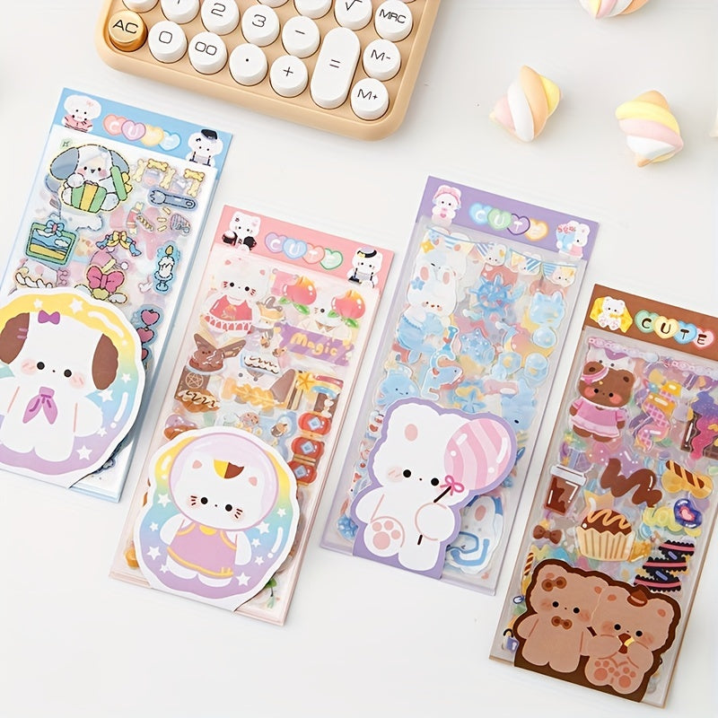 10pcs Cartoon Bunny Stickers Waterproof PET Deco Sticker Pack