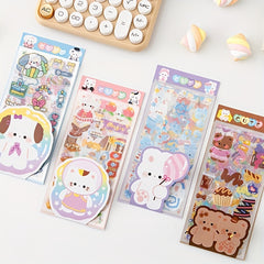 10pcs Cartoon Bunny Stickers Waterproof PET Deco Sticker Pack