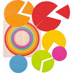 6-Layer Puzzle Circle 21-Piece Set, Brain Teaser Game for Kids and Adults