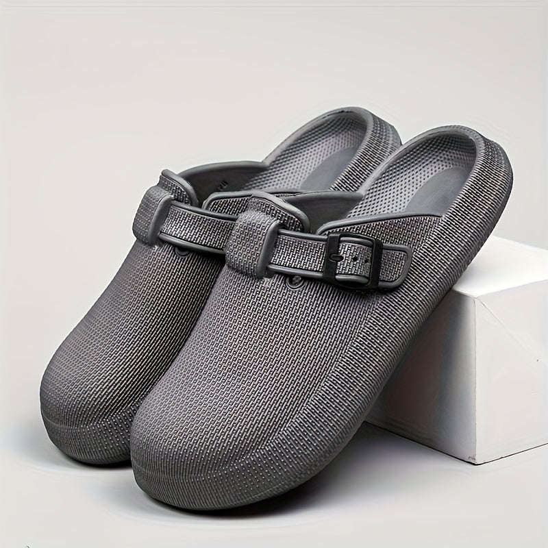 Men's Adjustable Buckle Clogs Non Slip Casual Slippers