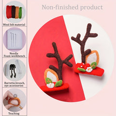 Christmas Deer Horn Hairpin Felt DIY Material Package