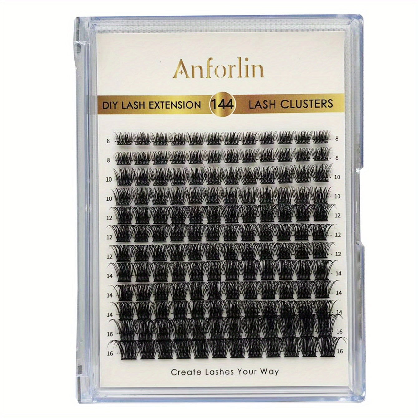 DIY Self Grafting Lashes Segmented Cluster False Eyelashes 144pcs