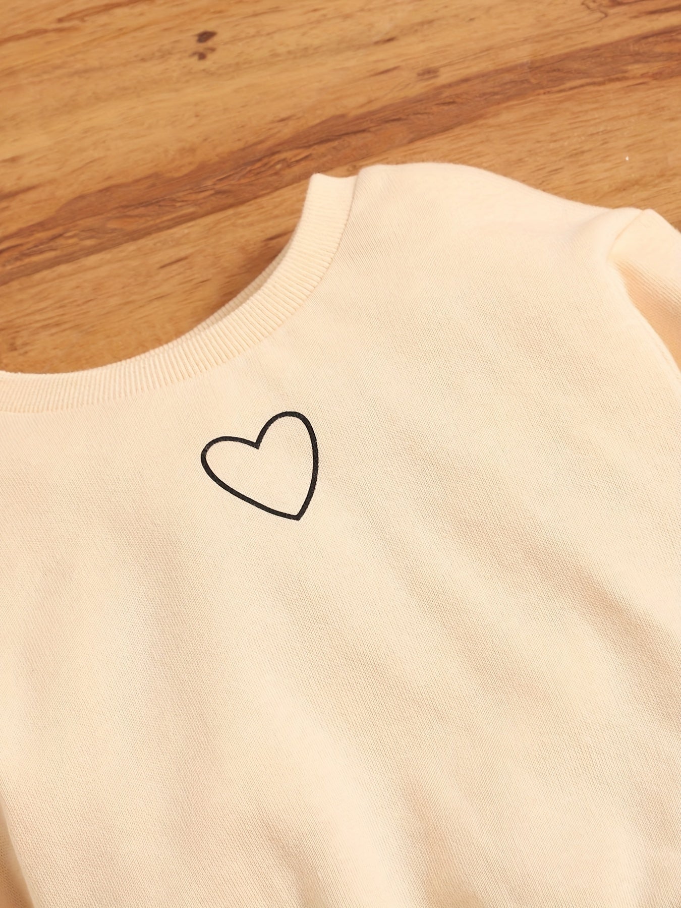 Toddler Girl's Heart Print 2pcs Set Sweatshirt & Sweatpants