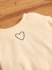 Toddler Girl's Heart Print 2pcs Set Sweatshirt & Sweatpants