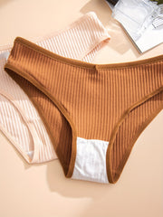 7pcs Ribbed Briefs Stretchy Intimates Panties Women's Lingerie