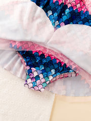 Girls Mermaid Swimsuit Quick Dry Suspender Bathing Suits