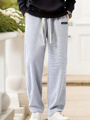 Men's Drawstring Sweatpants Loose Fit Casual Baggy Straight Leg Trousers