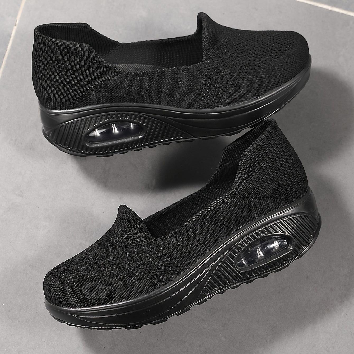 Women's Air Cushion Mesh Sneakers Slip-On Walking Shoes