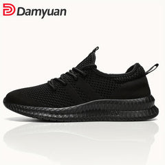 Comfortable Unisex Mesh Running Shoes Lace Up Outdoor Sneakers