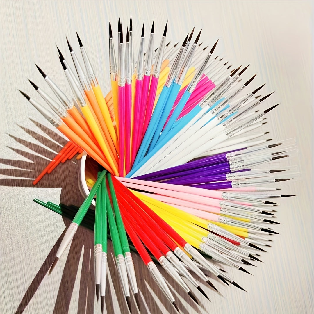 10pcs DIY Painting Hook Line Pen Watercolor Flat Head Nylon Wire Pen