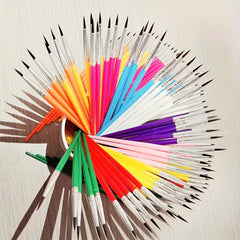 10pcs DIY Painting Hook Line Pen Watercolor Flat Head Nylon Wire Pen